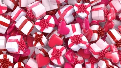 Heart shaped gift boxes Stock Footage 169404296