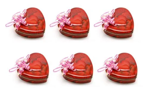 Heart shaped gift boxes Stock Photos