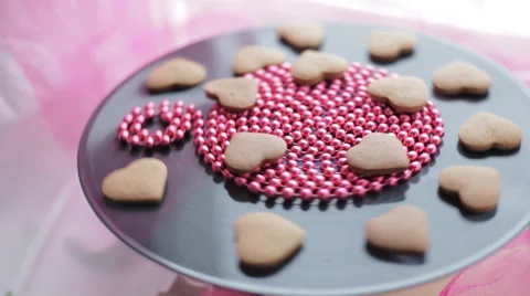 Heart-shaped gingerbread cookies rotation Stock-Footage 59117261