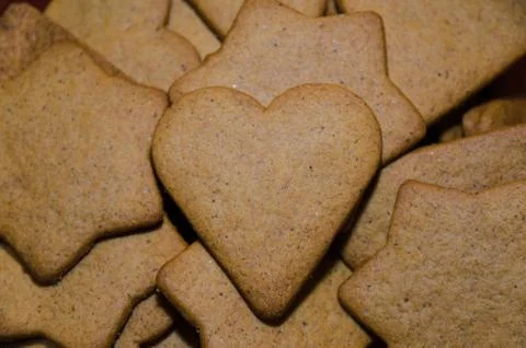 Heart shaped gingerbread Stock Photos