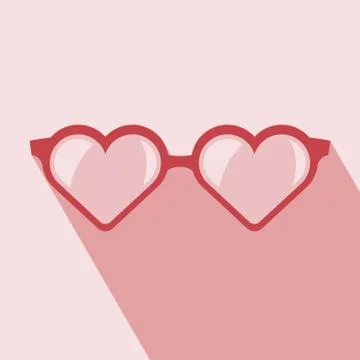 Heart shaped glasses Stock Illustration