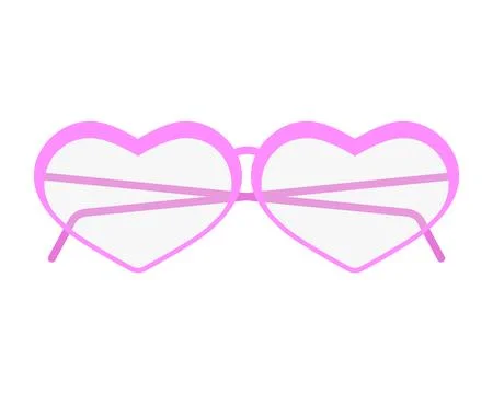 Heart shaped glasses. Isolated vector clipart with transparent lenses.  Stock Illustration