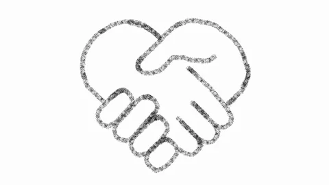 Heart-shaped hand icon designed with drawing style on chalkboard, animated Stock Footage 118431697