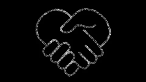 Heart-shaped hand icon designed with drawing style on chalkboard, animated Видео 118432261
