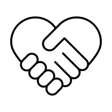 Heart Shaped Handshake Icon. Vector illustration. Eps Stock Illustration