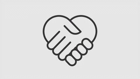 Heart shaped handshake ui icon line animation Stock Footage 329744203