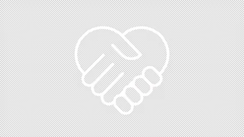 Heart shaped handshake ui icon white line animation Stock Footage 329745559
