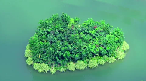 Heart-shaped island Stock Footage 66611069