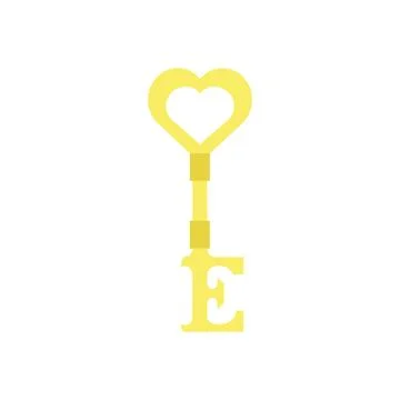 Heart shaped key. Vector Stock Illustration