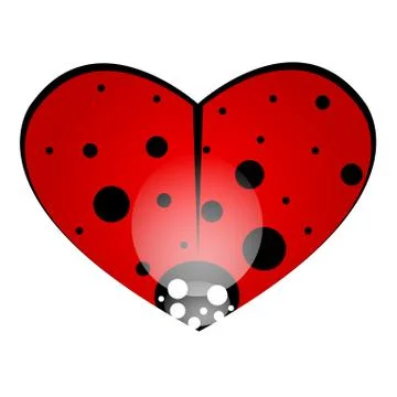 Heart shaped ladybug Stock Illustration