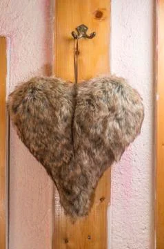 Heart shaped leather Stock Photos