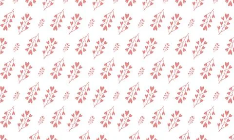 Heart shaped leaves pattern Illustrazione stock