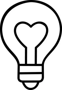 Heart shaped lightbulb line icon 스톡 일러스트