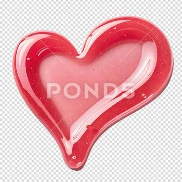 Heart-shaped lip gloss with glossy finish Plantilla PSD