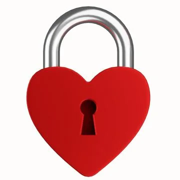Heart shaped lock. 3d render. A sign of strong unbreakable love. イラスト素材