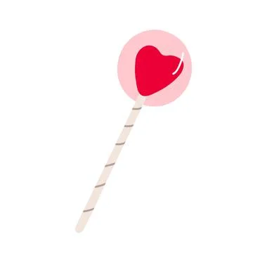 Heart shaped lollipop vector Stock Illustration