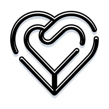 Heart shaped love maze path symbol Stock Illustration