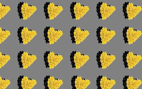 A heart shaped macaroni pattern with a shadow on a gray background. Favorite  Stock Photos