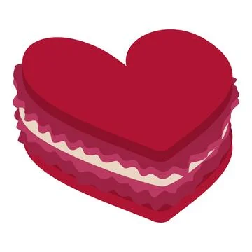 Heart-shaped macaroon vector simple decoration element for Valentine's Day Stock Illustration