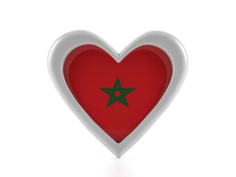 Heart shaped Morocco flag Stock Illustration