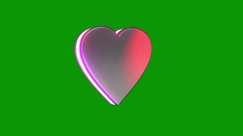 Heart shaped object green screen the letter i shape purple middle pink animated Stock Footage 314066962