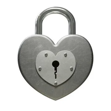 Heart shaped padlock front Stock Illustration