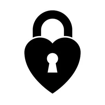 Heart shaped padlock Stock Illustration