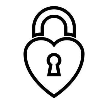 Heart shaped padlock Stock Illustration