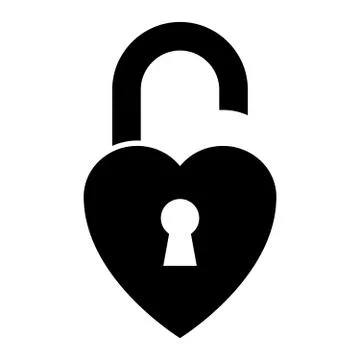 Heart shaped padlock Stock Illustration