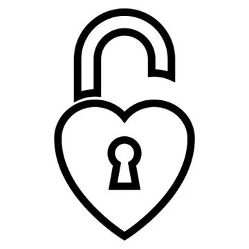 Heart shaped padlock Stock Illustration