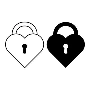 Heart-Shaped Padlock with Keyholes Vector Illustration Stock Illustration