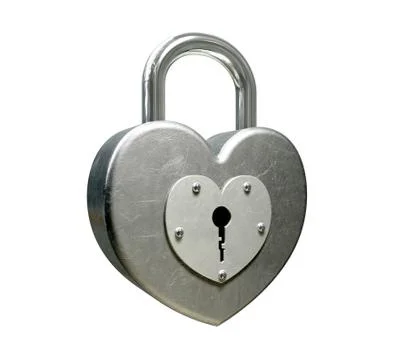 Heart shaped padlock perspective Stock Illustration