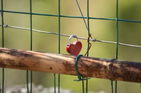 Heart-shaped padlock Stock Photos
