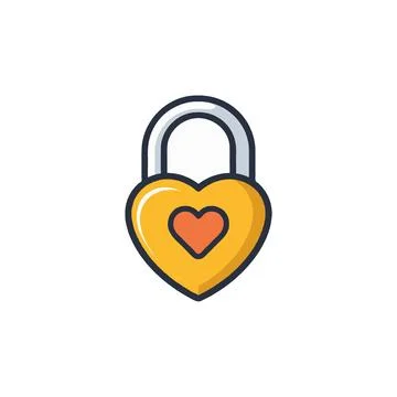 Heart shaped padlock symbolizing secure love representing commitment affect.. Illustrazione stock