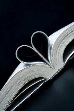 Heart shaped pages Stock Photos