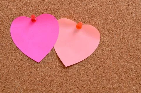 Heart shaped paper notes with envelope Stock Photos