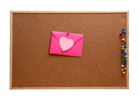 Heart shaped paper notes with envelope Stock Photos