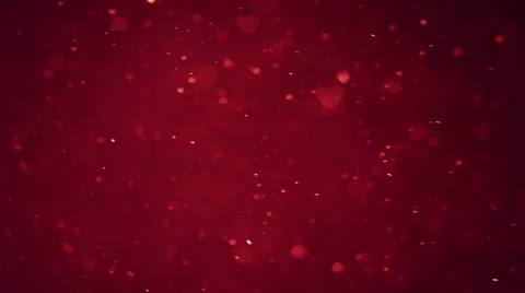 Heart shaped particles abstract red background Stock Footage 35575668