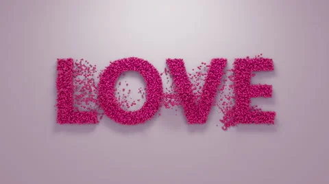 Heart Shaped Particles Morph Love Text, ... | Stock Video | Pond5