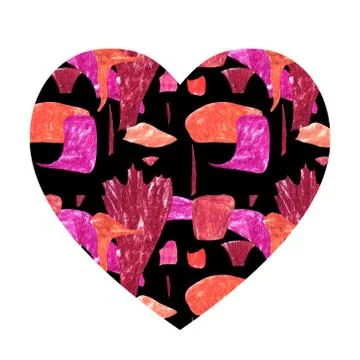 Heart shaped pattern with abstract pattern. Stock Illustration