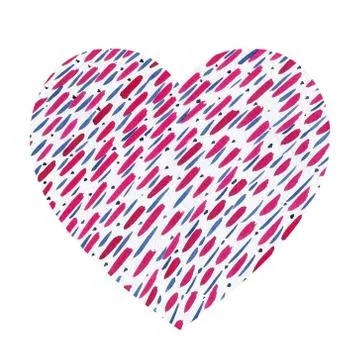 Heart shaped pattern with brush prints. Stock Illustration