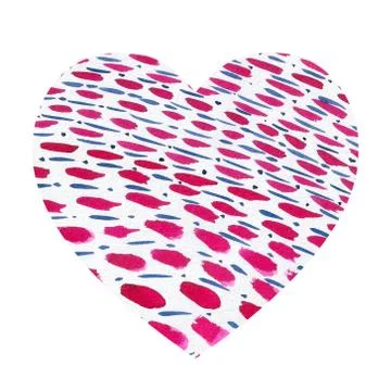 Heart shaped pattern with brush prints. Stock Illustration