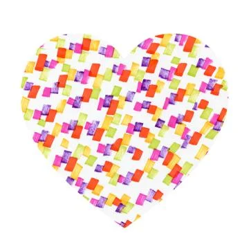 Heart shaped pattern with colorful spots. Stock Illustration