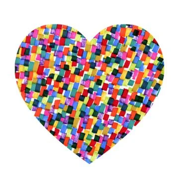 Heart shaped pattern with colorful spots. Stock Illustration