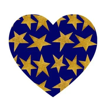 Heart shaped pattern with stars. Stock Illustration