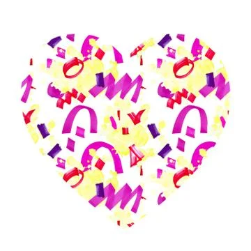 Heart shaped pattern with yellow spots. Stock Illustration