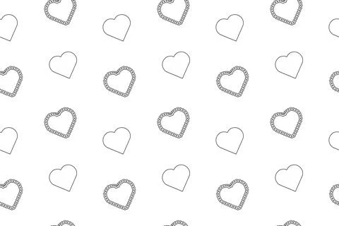 Heart-Shaped Patterns Coloring Template Stock Illustration
