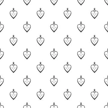 Heart shaped pendant pattern Illustrazione stock