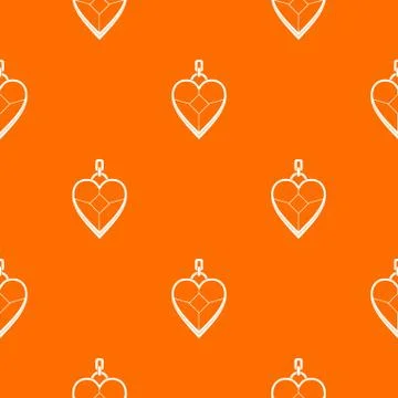 Heart shaped pendant pattern seamless Illustrazione stock