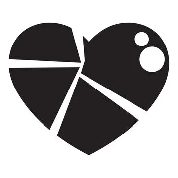 Heart shaped pie chart representing love data analysis Stock Illustration